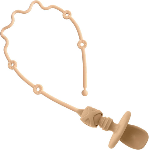 Baby Spoons Self Feeding 6 Months Silicone Pacifier Holder Strap Toddler Utensils Highchair Accessories-Gelinor Feeding Aid for Keep Spoon Close a...