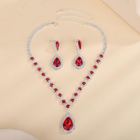 Denifery Bridal Necklace Earrings Set Crystal Wedding Jewelry Set Rhinestone Choker Necklace for Women...