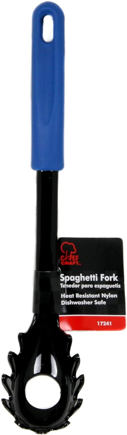 Chef Craft Basic Nylon Pasta/Spaghetti Fork, 11.5 inch, Blue/Black...