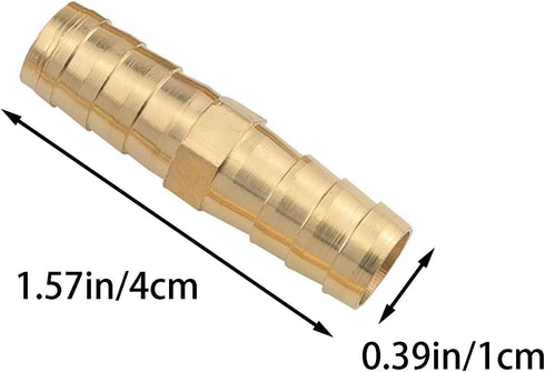 10PCS Brass Barb Fittings 3/8 Inch Hose Inner Diameter Quick Connector Splicer Barb Fitting Pipe Repair Accessories Suitable for Air Water Fuel Oi...