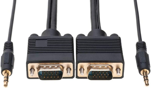 Cables Direct Online 6FT SVGA + Audio Monitor Cable - Male to Male VGA to VGA 1080P for PC, Projector, Laptop, TV...