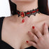Xerling Black Crystal Beads Pendant Lace Choker Vintage Gothic Elegant Halloween Costume Necklaces Goth Collar Choker for Women Girls...