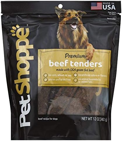 PetShoppe Premium Grass Fed Beef Tenders Made in USA Dog Treats (12 oz)...