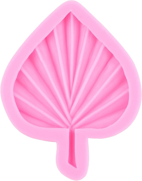 Fan Leaf Fondant Mold Palm Leaf Silicone Mold Hawaiian Tropical Leaf Candy Mold For Cake Decorating Cupcake Topper Chocolate Gum Paste Polymer Cla...