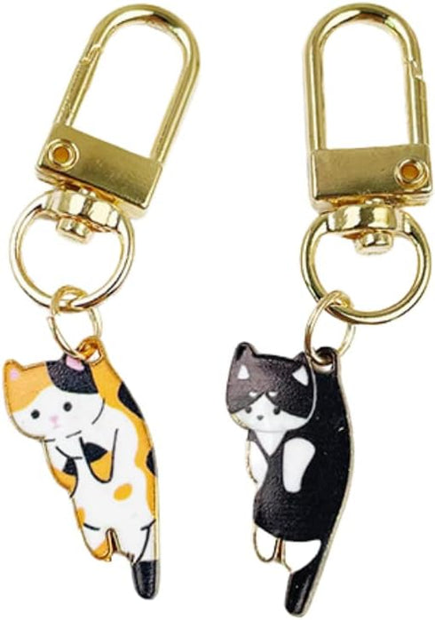 COLORFUL BLING 2-6PCS Cute Cat Keychain Funny Cartoon Kitten Kawaii Aesthetic Keyring Birthday Gifts for Animals Cat Lover...