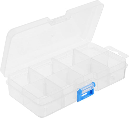 Healifty Plastic Storage Box 8 Grids Container Organizer Divider Grid Compartment with Lid for Jewelry Beads Earring Tool Fishing Hook Lures...