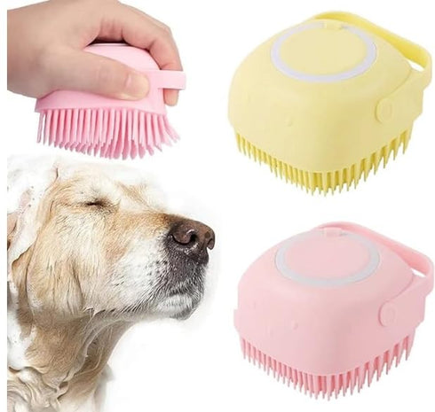 MB&RB STORE Pack of 2 Soft Silicone Pet Bath Brushes, Pet Grooming Shampoo, Massage Dispenser for Short and Long Haired Dogs and Cats...