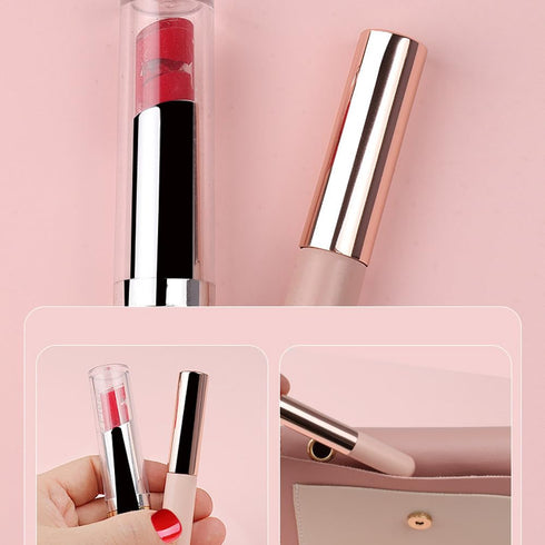 4 Pack Mini Lip Brush with Cover Portable Soft Angled Concealer Makeup Brush Applicator Travel Lip Film Oil Brush Cosmetic Tools for Lip Gloss Lip...