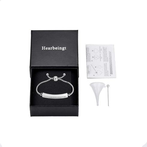 Hearbeingt Memorial Ashes Bracelet,Cremation Jewelry Urn Bracelet for Ashes Adjustable Classic Crystal Keepsake Bangle for Women...