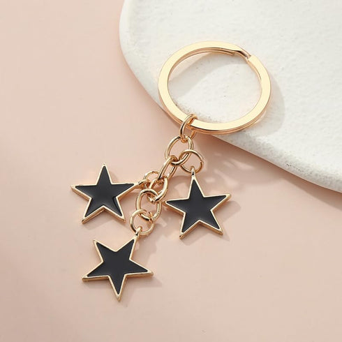 Meefisher Women's Stars Bag Charms Cute Enameled Keychain Keyring for Purse Accessories Kawaii Aesthetic Gifts (2 PCS? black?white?)...