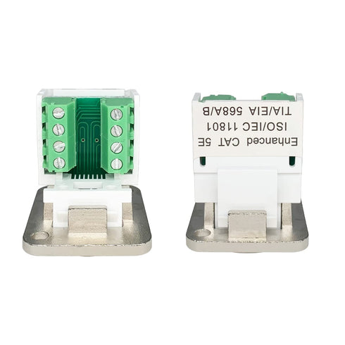 5PCS RJ45 Panel Mount Screw Terminal Adapter, RJ45/8P8C Panel Mount Connector,D-Type RJ45 Female Solderless Terminal Cat5E Ethernet Extender...