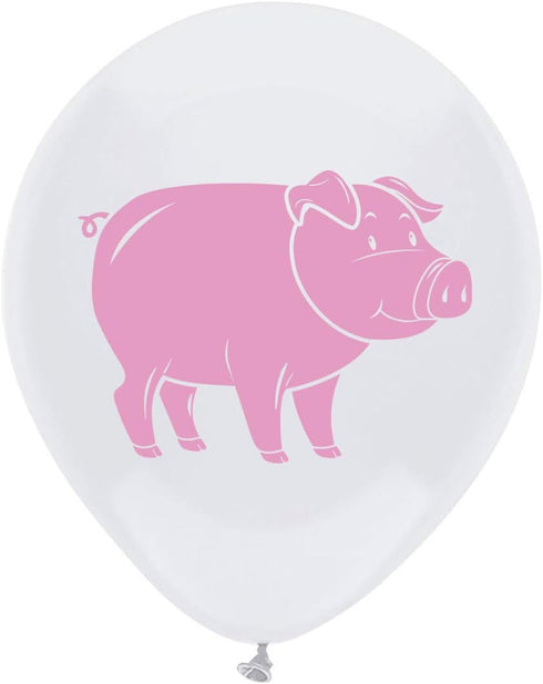 Pig Latex Balloons, 12inch (16pcs) Pig Farm Animal Baby Shower Birthday Party Decorations, Supplies...