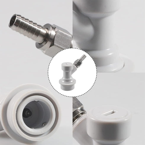 PERA Corny Keg Ball Lock Gas Disconnect MFL 1/4, Include 5/16 Swivel Nuts, 2 Free Worm Clamps for Homebrewing...