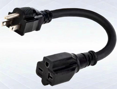 Nema 5-15P to 6-20R 12AWG Heavy Duty EV Charging Power Adapter Cable, 1 Foot 15A Household Plug to 6-20R T Blade Adapter Cord...