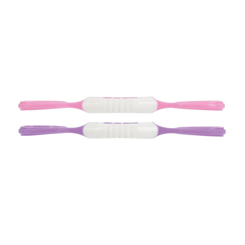 Nuby Dip & Scoop Spoons - (2-Pack) Baby Led Weaning Spoons for Babies - 6+ Months - Purple and Pink...