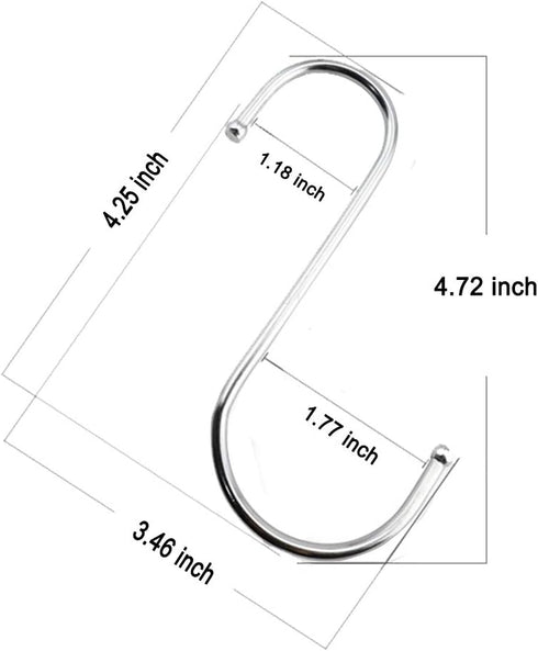 10 Pack 4.7 Inches Extra Large S Shape Hooks Heavy-Duty Metal Hanging Hooks Apply Kitchenware Bathroom Utensils Plants Towels Gardening Multiple u...