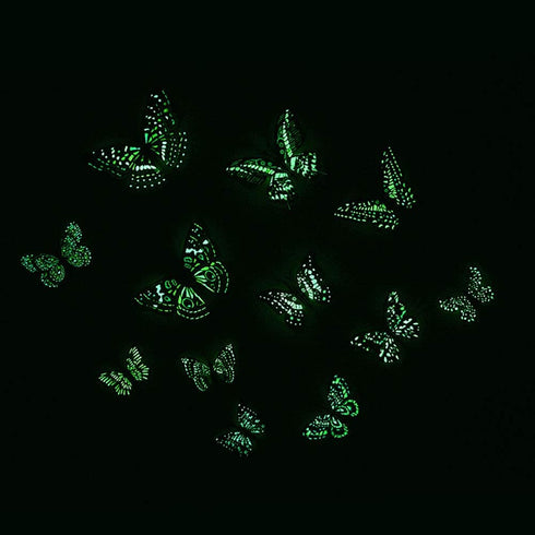 Somotersea 24Pcs 3D Luminous Butterfly Wall Decor Removable Butterfly Decoration for Girls Room Butterflies Decals Birthday Party Decorations Kids...