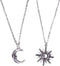 2 Pcs Sun and Moon Necklace Set, Friendship Necklaces Best Friends Necklaces Crescent Celestial Valentine Heart BFF Jewelry Necklaces Gift for Wom...