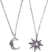 2 Pcs Sun and Moon Necklace Set, Friendship Necklaces Best Friends Necklaces Crescent Celestial Valentine Heart BFF Jewelry Necklaces Gift for Wom...