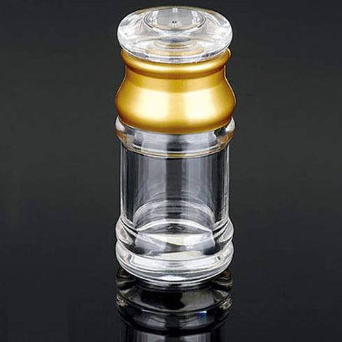 Acrylic Condiment Salt Pepper Chili Powder Shaker Cruet Bottle Seasoing Spices Pot Jar with nine-hole cover, Gold&Clear,?5xH9.4cm,75ml, YTBH-0819...