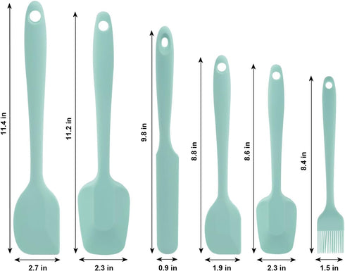 Silicone Spatulas Set, Rubber Spoon Spatula Heat Resistant Spoonula One Piece Design Seamless Spatula Non-Stick Scrapers Baking Mixing Tool (Light...