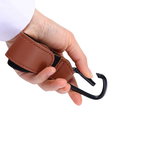 Baby Stroller Hook Clip,Convenient for Hanging Bags,Aluminum Alloy PU Leather Hanging Bags Stroller Hooks Clips,Stroller Organizer Accessories...