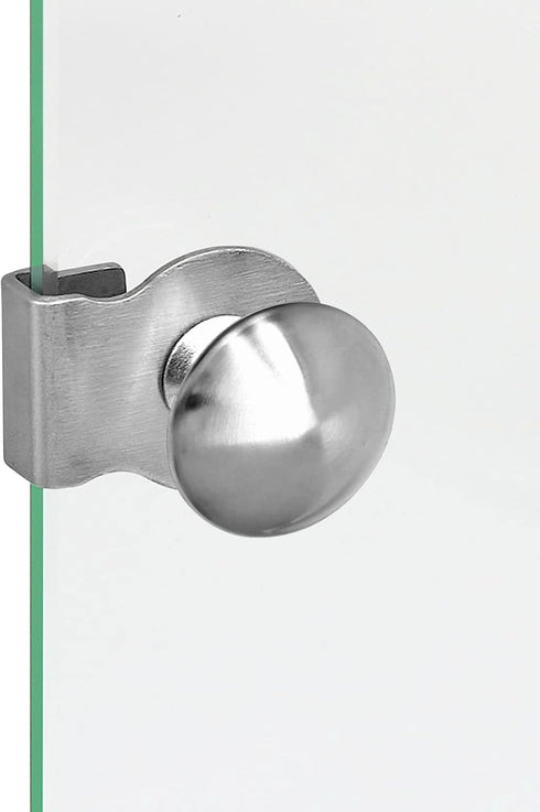 2 Pcs Stainless Steel Glass Door Clip Pulls for 5-8mm Glass, Glass Door Handle Clamps for Glass Cabinet Display Showcase, No Need to Drill...