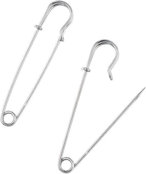 KISSITTY 100-Piece Heavy Duty 2.76" Large Iron Safety Pins Metal Spring Lock Pin Fasteners for Blankets Skirts Kilts Brooch Crafts Making...