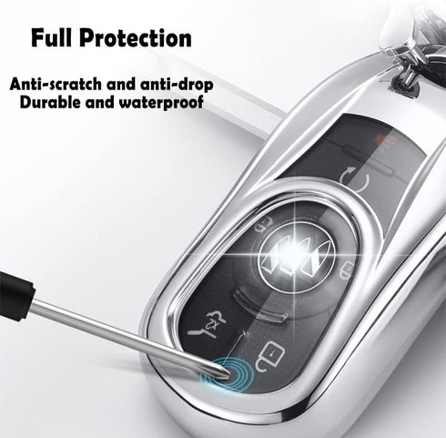 Key Fob Cover,Compatiable With Buick Enclave Lacrosse Verano Encore Regal Envision Cascada GL8 Smart Keyless Entry Key Fob Soft TPU Case Protector...