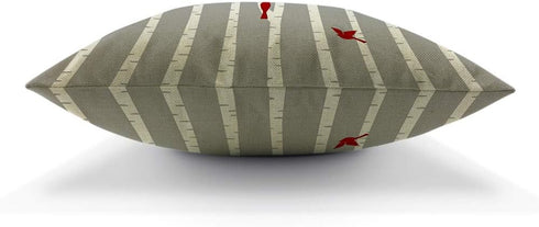 Moslion Throw Pillow Cover Birds in Birch 18x18 Inch Animal Trees Nature Red White Grey Square Pillow Case Cushion Cover for Home Car Decorative C...