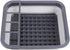 Home Basics Silicone and Plastic Easy Storage Collapsible Dish Rack with Cutlery Holder (Grey)...