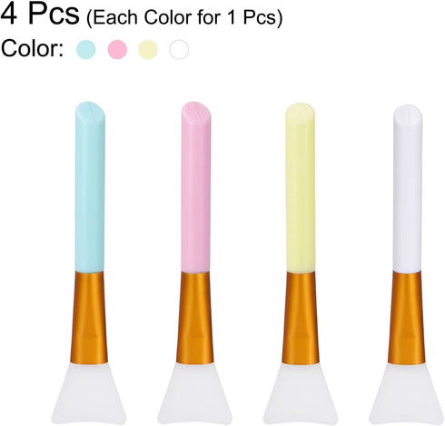 MECCANIXITY Silicone Epoxy Brushes Pink/Blue/White/Yellow Applicator DIY Brush for Making Epoxy Tumbler, Pack of 4...