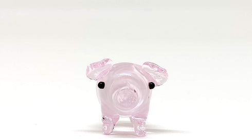 Tiny Pig Miniature Glass Figurine – Handmade Blown Glass Animal – Cute Collectible Pig Sculpture – Fairy Garden Pet Décor Gift (Pink)...