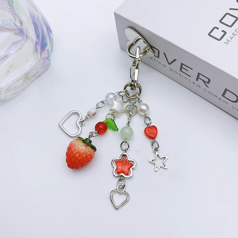 Caiyao Cute Keychain Aesthetic Y2K Keychain Accessories Heart Butterfly Strawberry Bear Key Chain for Teen Girls Women Gifts...