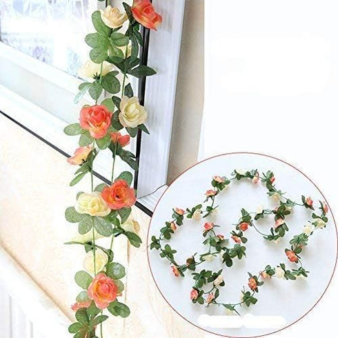 Miracliy 5Pcs 41FT Flower Garland Artificial Rose Arch Vines Fake Spring Floral Garland for Flower Wall Backdrop Wedding Mothers Day Garden Tea Pa...