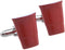 Red Party Plastic Beer Drinking Cup not Solo but a Pair of Cufflinks in Presentation Gift Box & Polishing Cloth...
