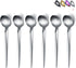 Teaspoons 6 Piece, 6.6'' Spoons Silverware, Stainless Steel Small Spoons, Tea Spoons for Home, Kitchen or Restaurant, Dishwasher Safe (Matt Silver...