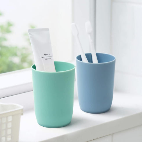 Topsky 4-Pack Bathroom Tumbler - Plastic Toothbrush Cup - Reusable Drinkware - Mouthwash Cup...