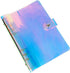 1 Piece Rainbow Clear Notebook Binders 6-Ring Planner Binder Soft PVC Binder Transparent Loose Leaf Personal Planner with Snap Button Closure Roun...