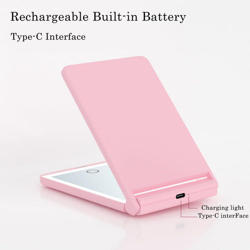 Pocket Mirror, 1X/3X Magnification LED Compact Travel Makeup Mirror with Light for Purse, 2-Sided, Portable, Folding, Handheld, (Rechargeable, 5.1...