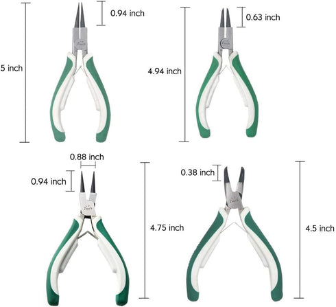 4 Pcs Mini Snap Ring Pliers Set Heavy Duty External/Internal Circlip Pliers with Straight/Bent Jaw for Ring Remover Retaining...