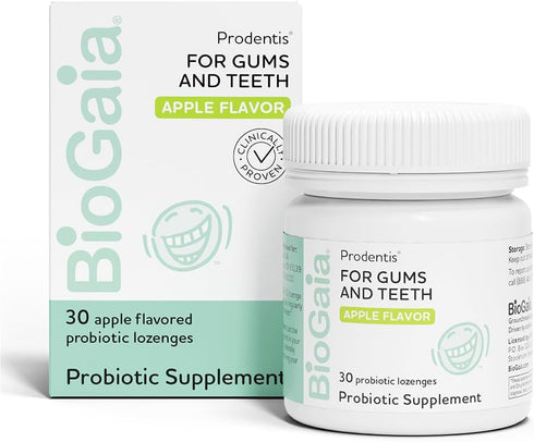 BioGaia Prodentis | Dental Probiotics for Teeth and Gums | Promotes Good Oral Health & Gut Health Too | Oral Probiotics | 30 Apple-Flavored Lozeng...