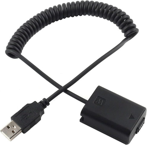 Full Decoded NP-FW50 Dummy Battery 5V 2A USB Power Adapter Spring Cable for Sony Mirrorless Camera Alpha A7 A7R A7S A7II A7RII A7SII A6500 A6400 A...