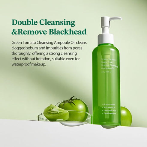 Green Tomato Double Cleansing Ampoule Oil 200g | Daily Makeup Blackhead Melting | Double Cleansing | for Women Korean Skin care...