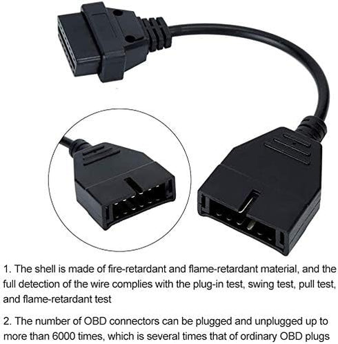 OBD2 to OBD1 GM Adapter,OBD1 12 Pins to OBD2 16 Pins Diagnostic Tool Connector Adapter Cable Replacement for GM...