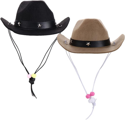 2Pcs Pet Dog Costume Cowboy Hat Cosplay Cap, Pet Party Decoration West Cowboy Hats Pet Accessories for Puppy...