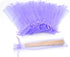 50Pcs Light Purple Organza Hand Fan Bags, 2x10 Inches Folding Drawstring Gift Pouch for Party Wedding Favors...