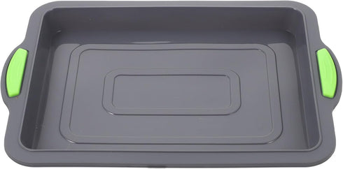 Hemoton Silicone Baking Sheet Tray Pan Nonstick Bakeware Cookie Sheet pan Rectangular Cake Pan Broiler Pan with Silicone Handle for Oven...