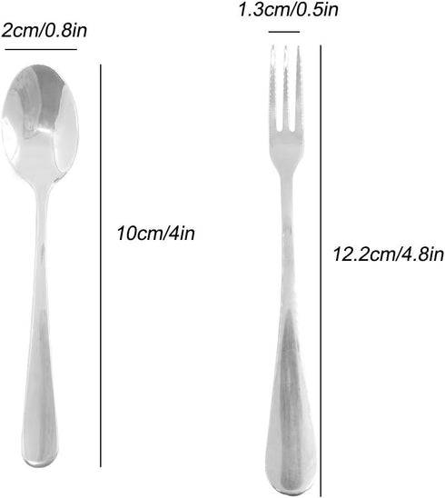 Set of 16 Demitasse Espresso Spoon (4 inch) and Stainless Steel Forks (4.8 inch), DaKuan Mini Coffee Spoons & Cake Forks for Dessert, Tea, Appetiz...