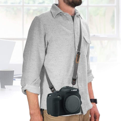 Camera Case for Canon EOS Rebel T6 T7, Silicion Rubber Camera Case Cover Detachable Protective for EOS 1300D Rebel T6/ EOS 1500D Rebel T7 KISS X90...